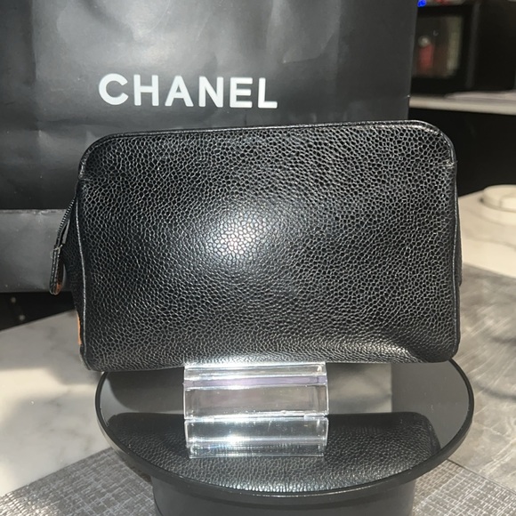 AUTHENTIC VINTAGE CHANEL CAVAIR ZIPPER CLUTCH/POUCH BUNDLE - Picture 4 of 11